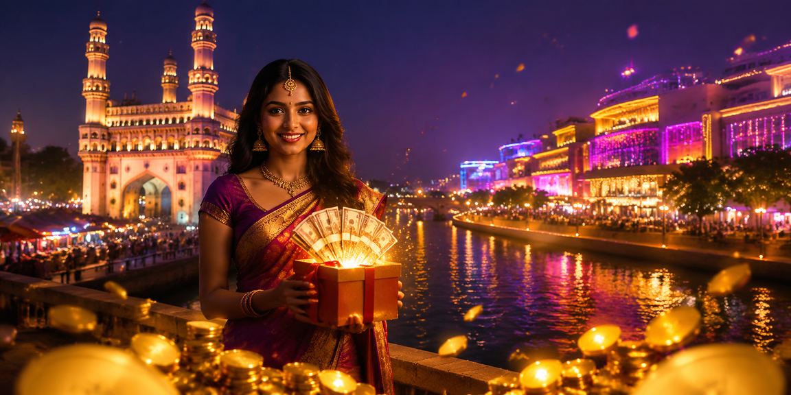 Hyderabad Charminar area with casinos and nightlife