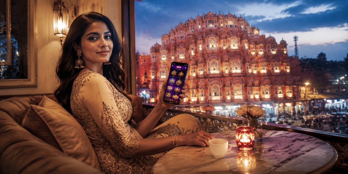 Mobile payment in Jaipur with traditional architecture